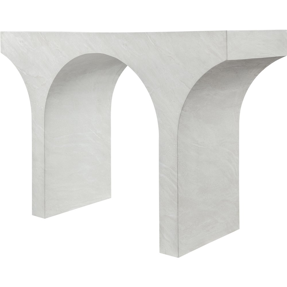 Pomezia White Marble Finish Console Table. Picture 4