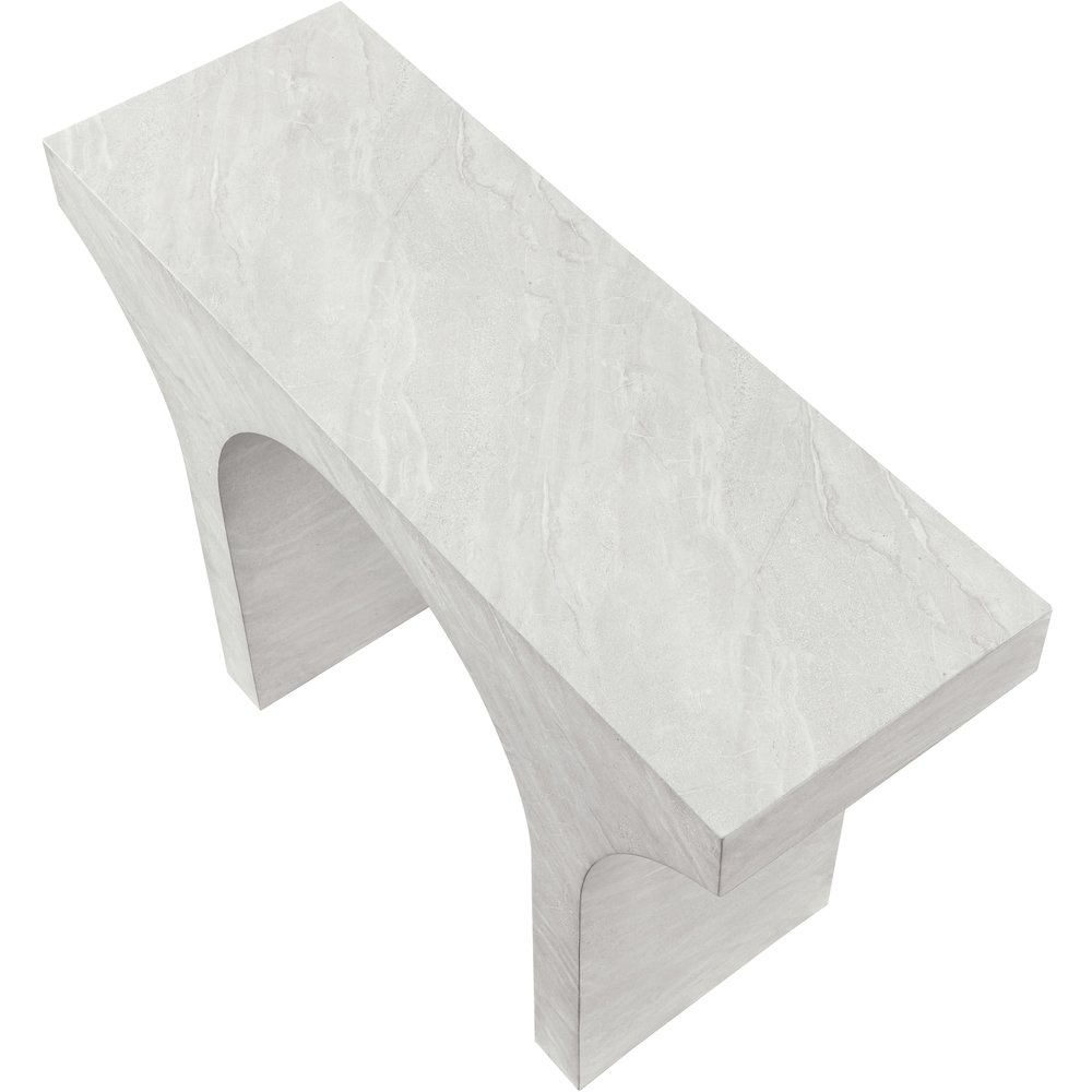 Pomezia White Marble Finish Console Table. Picture 5
