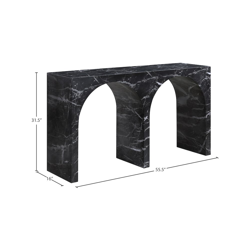 Faenza Black Marble Finish Console Table. Picture 5
