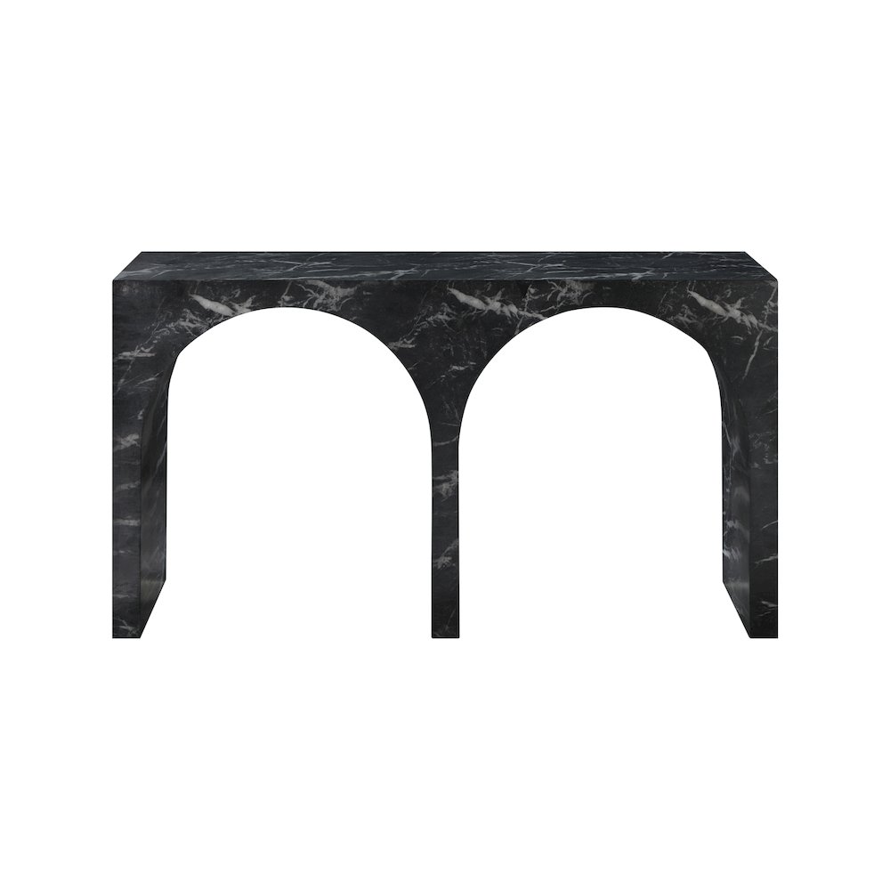 Faenza Black Marble Finish Console Table. Picture 2