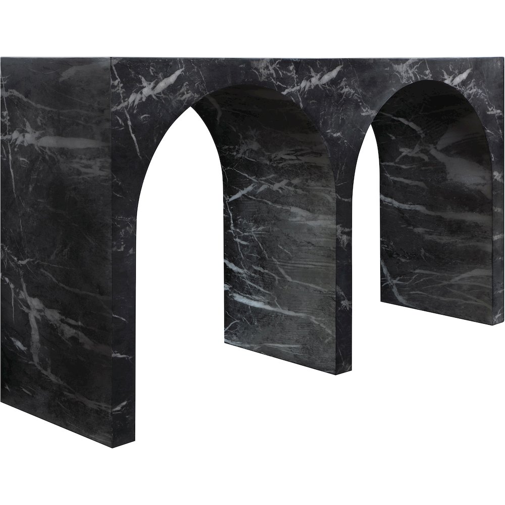Faenza Black Marble Finish Console Table. Picture 3