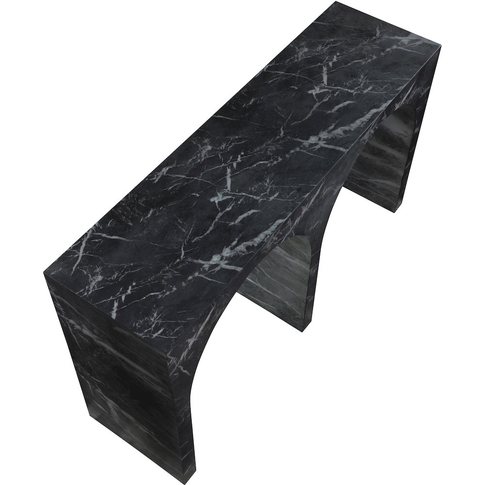 Faenza Black Marble Finish Console Table. Picture 4