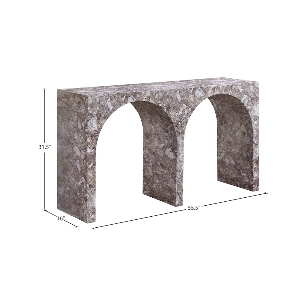 Faenza Brown Marble Finish Console Table. Picture 5