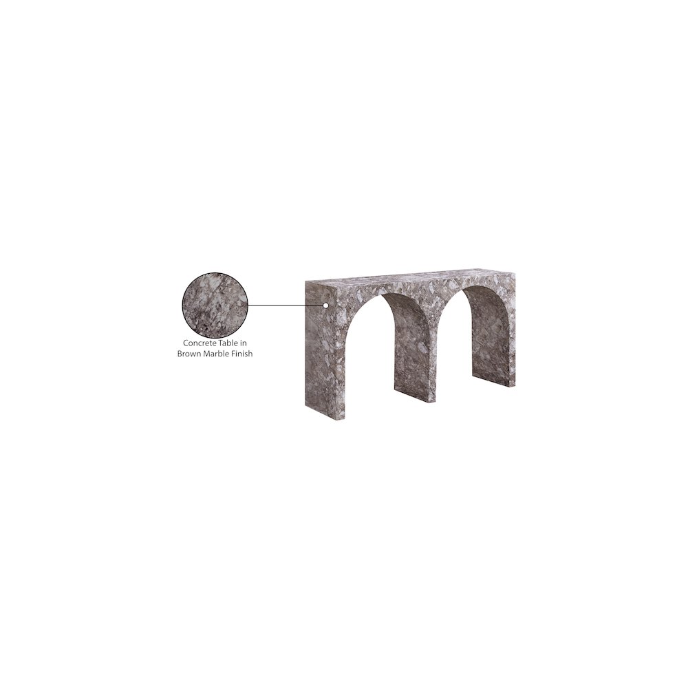 Faenza Brown Marble Finish Console Table. Picture 6