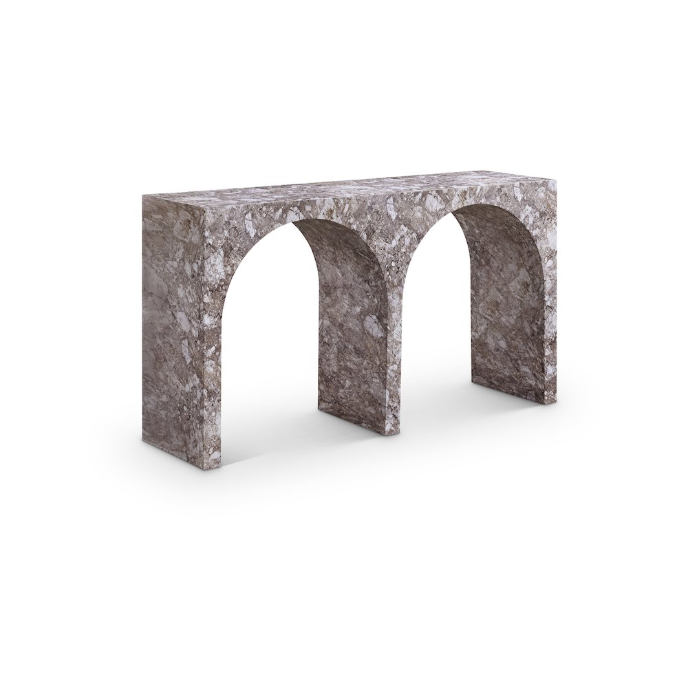Faenza Brown Marble Finish Console Table. Picture 1