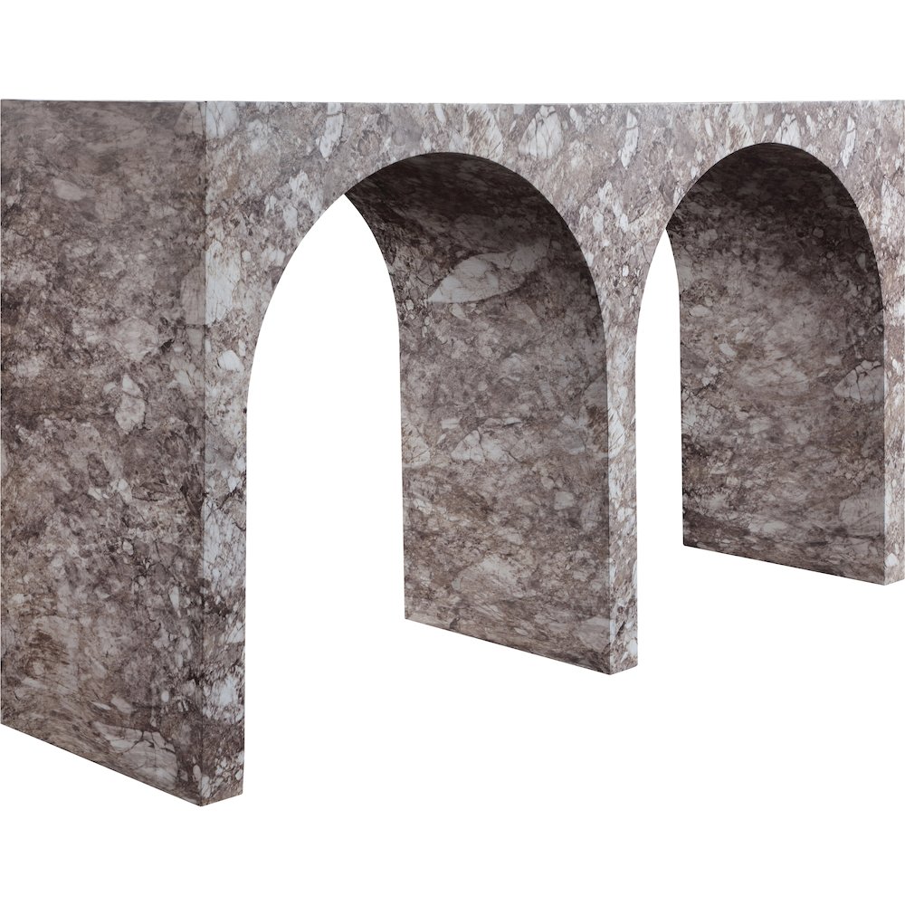 Faenza Brown Marble Finish Console Table. Picture 3