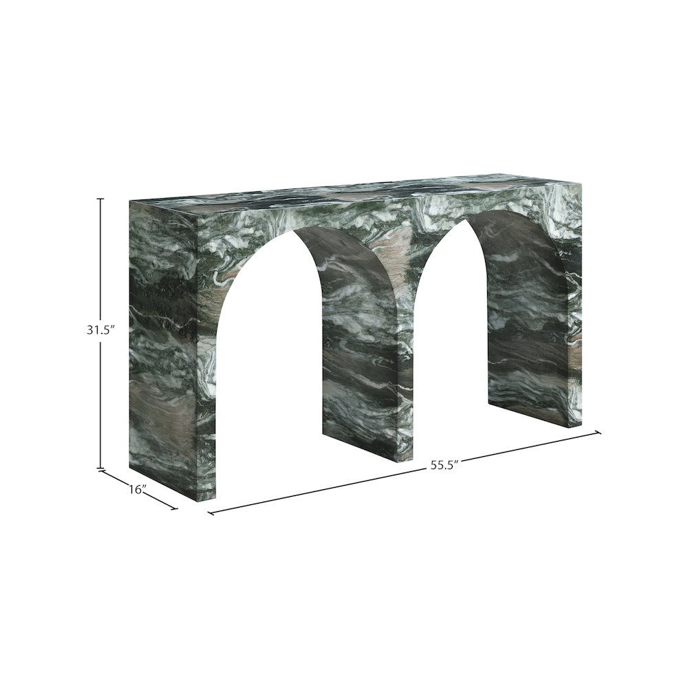 Faenza Green Marble Finish Console Table. Picture 5
