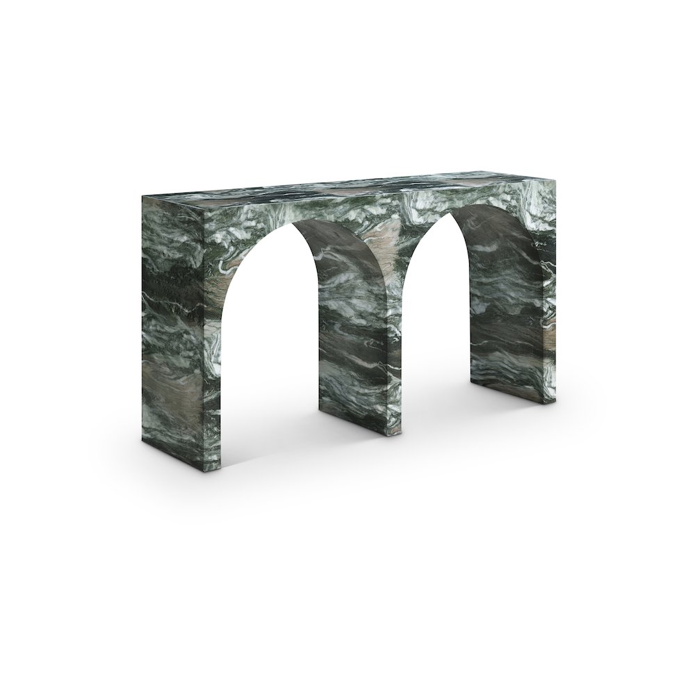 Faenza Green Marble Finish Console Table. Picture 1
