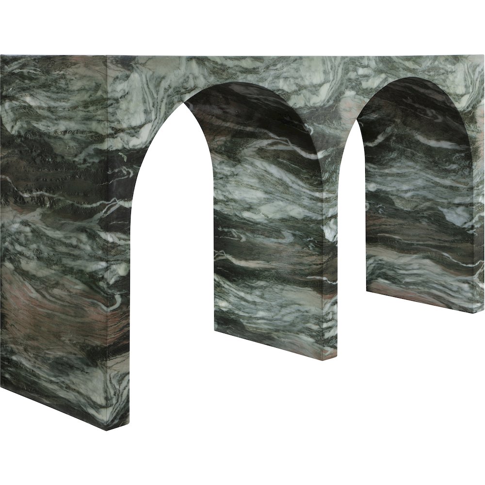 Faenza Green Marble Finish Console Table. Picture 3