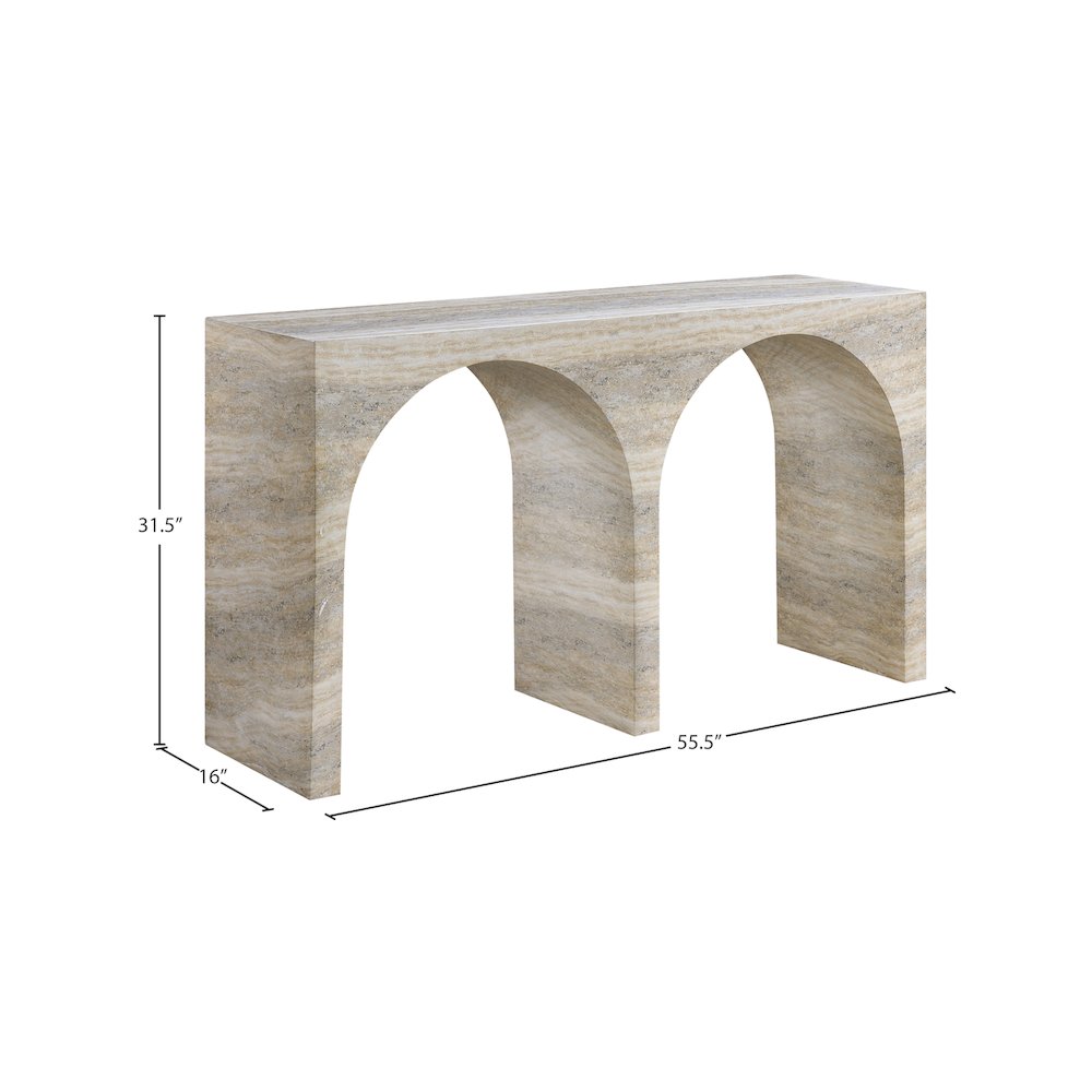 Faenza Travertine Travertine Finish Console Table. Picture 5