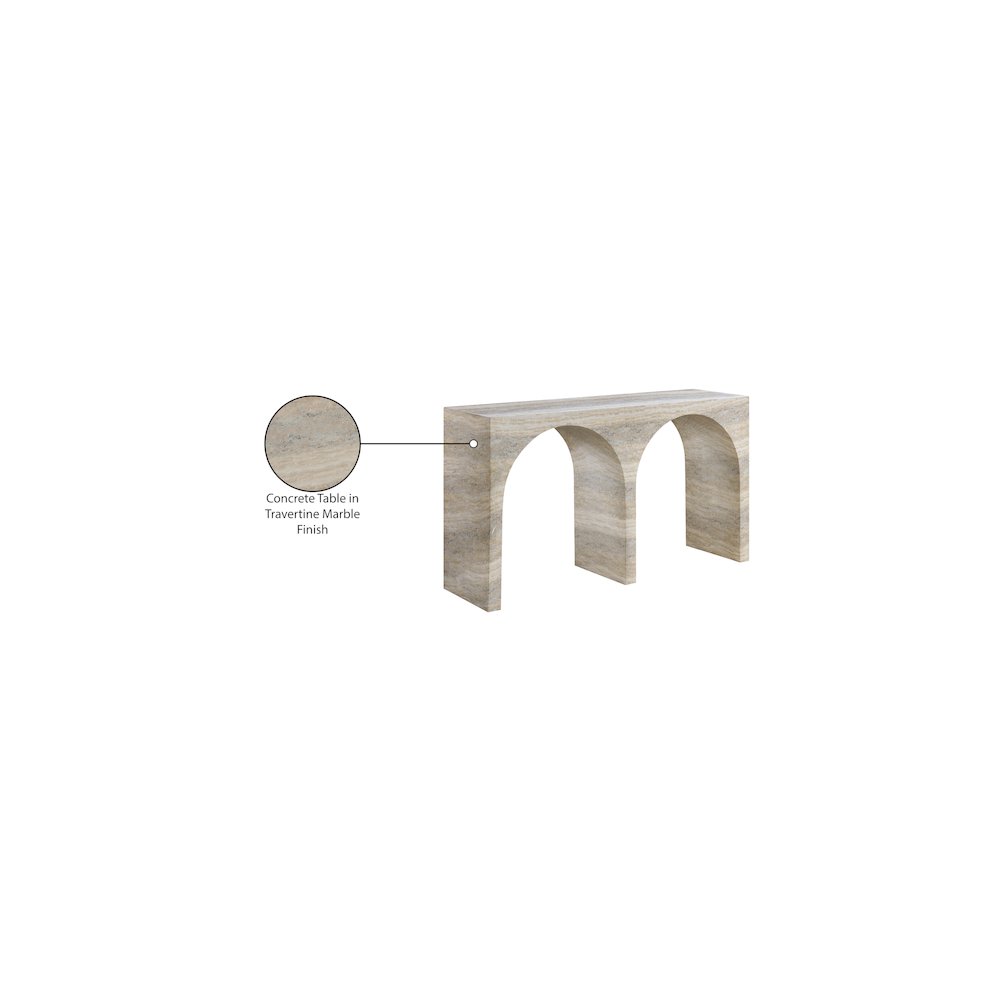Faenza Travertine Travertine Finish Console Table. Picture 6