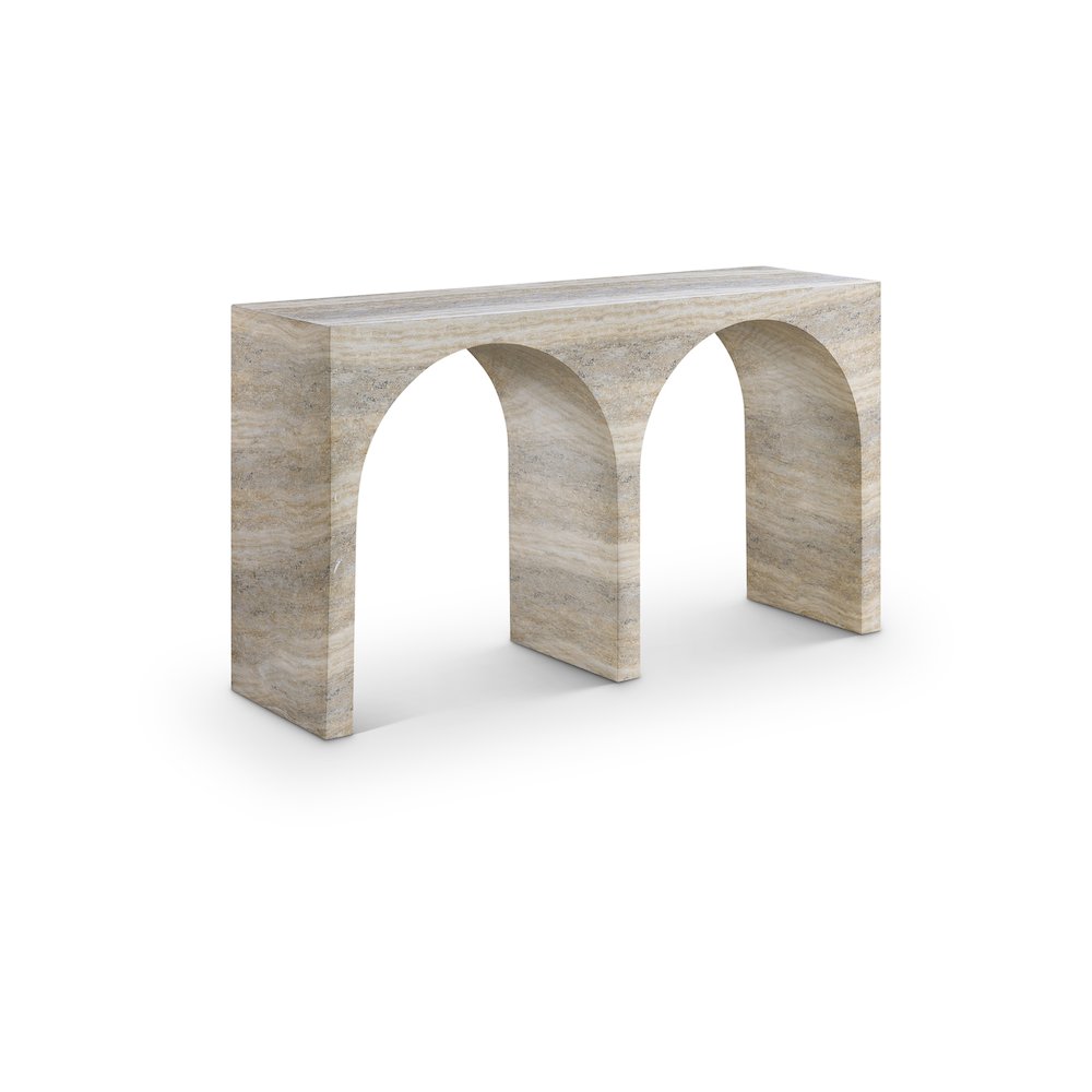 Faenza Travertine Travertine Finish Console Table. Picture 1