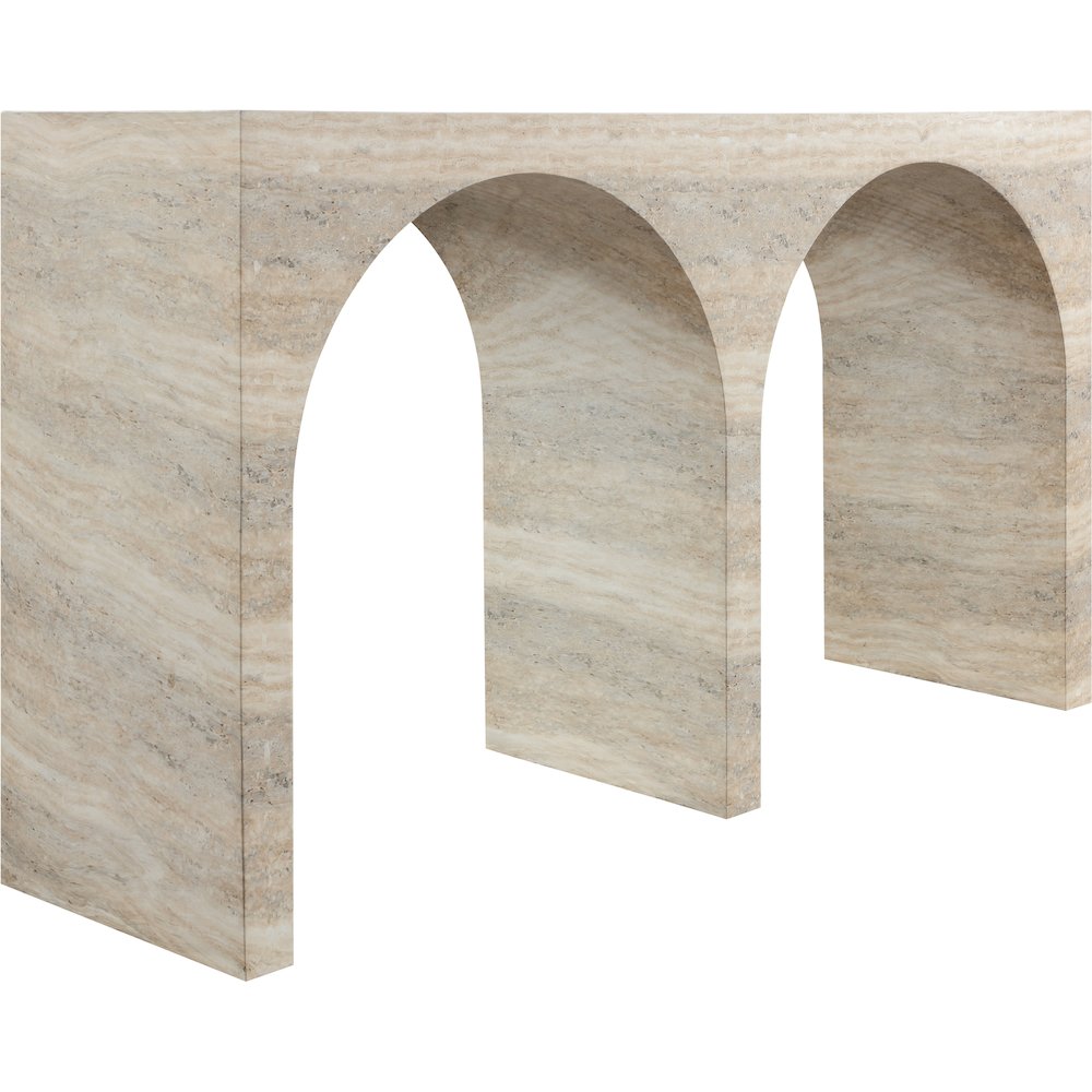 Faenza Travertine Travertine Finish Console Table. Picture 3
