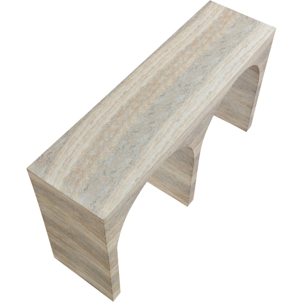 Faenza Travertine Travertine Finish Console Table. Picture 4