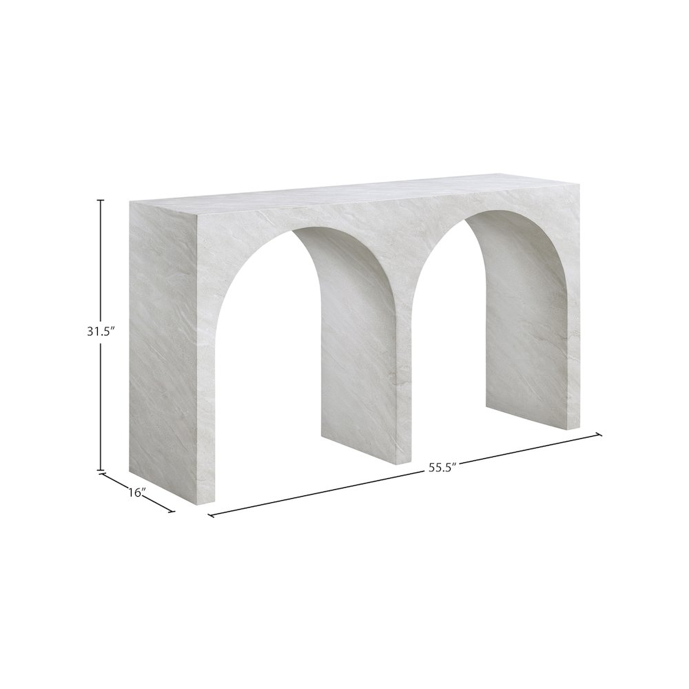 Faenza White Marble Finish Console Table. Picture 5
