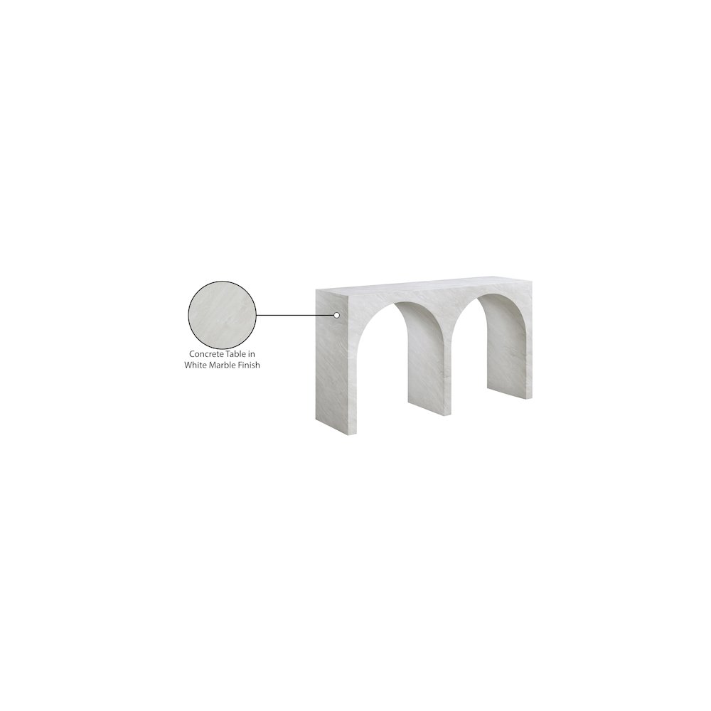Faenza White Marble Finish Console Table. Picture 6