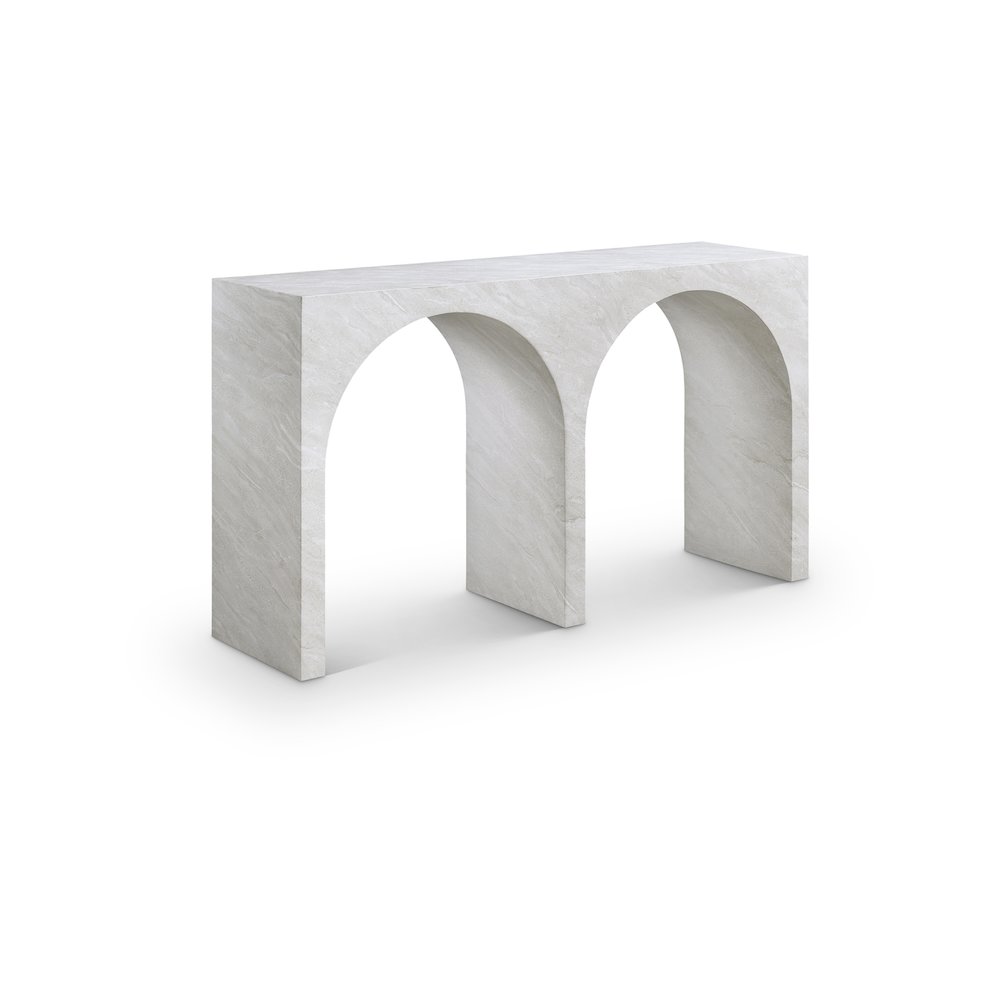 Faenza White Marble Finish Console Table. Picture 1