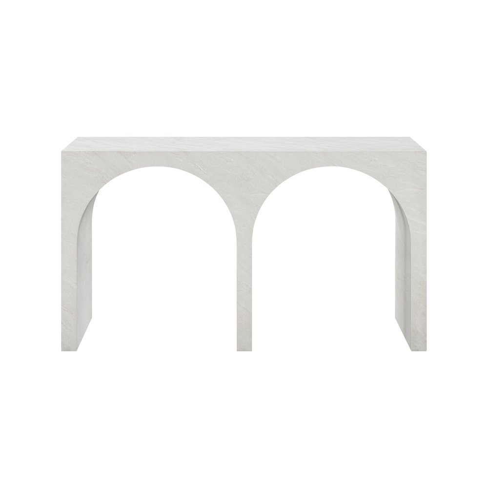 Faenza White Marble Finish Console Table. Picture 2