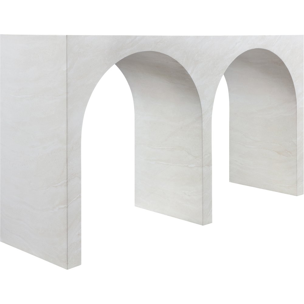 Faenza White Marble Finish Console Table. Picture 3