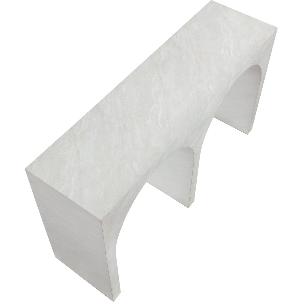 Faenza White Marble Finish Console Table. Picture 4