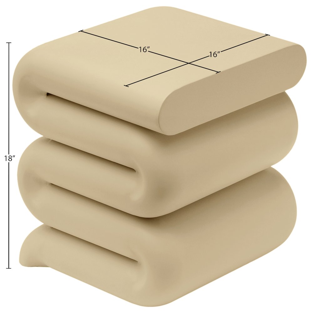 Roland Beige Iron End Table. Picture 5
