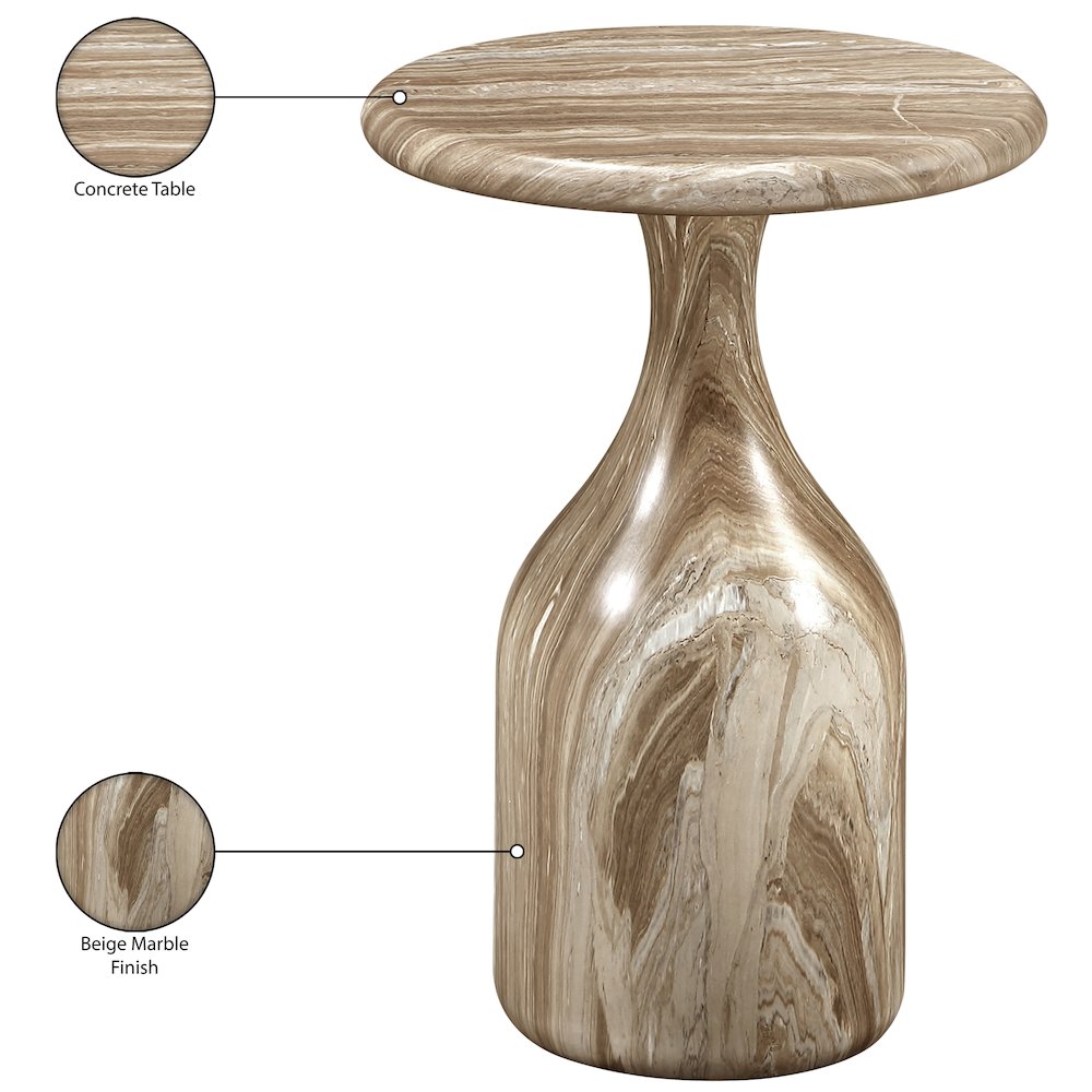 Savona Beige Concrete Indoor/Outdoor End Table. Picture 7