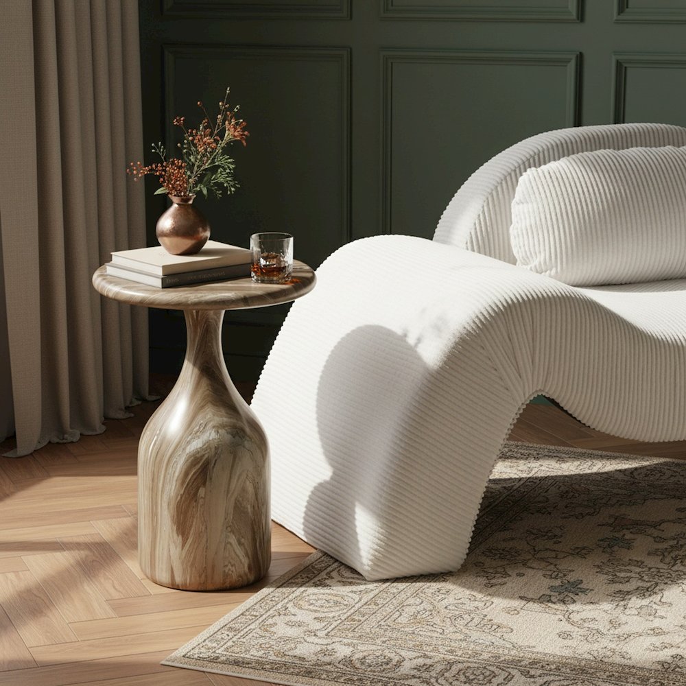 Savona Beige Concrete Indoor/Outdoor End Table. Picture 2