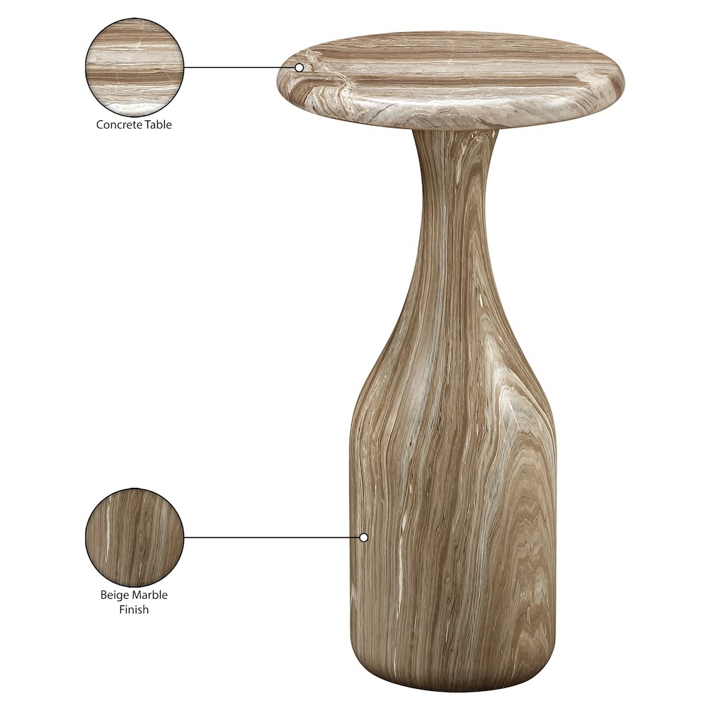 Savona Beige Concrete Indoor/Outdoor End Table. Picture 7