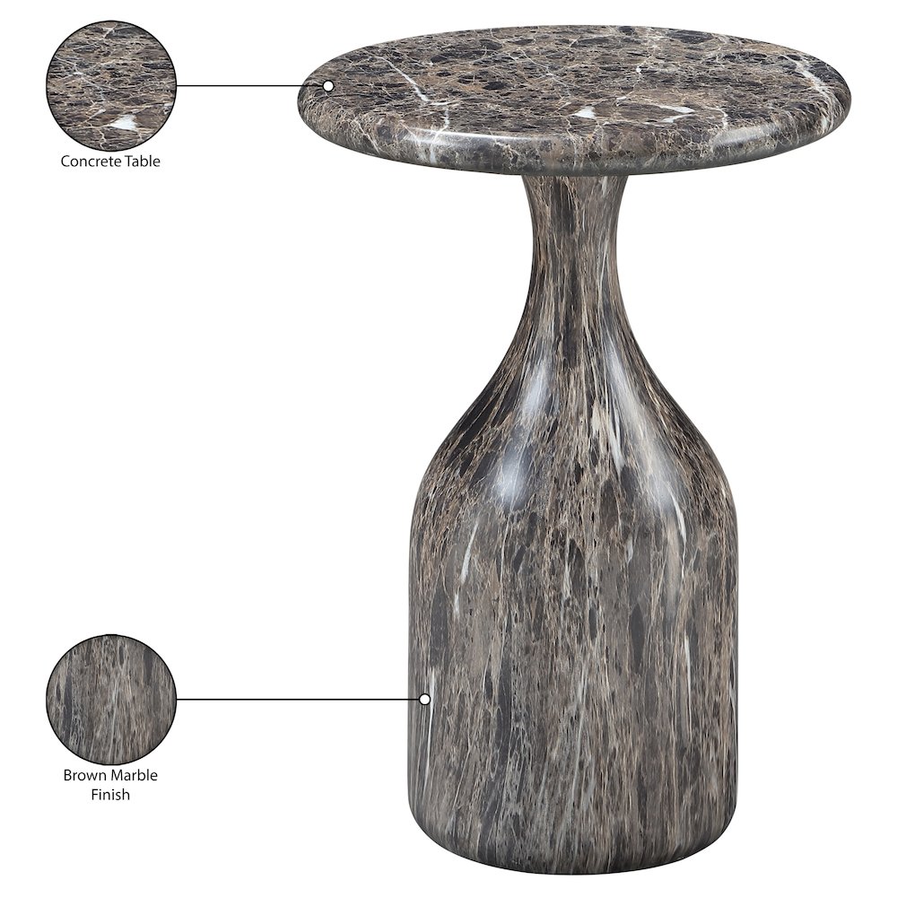 Savona Brown Concrete Indoor/Outdoor End Table. Picture 7