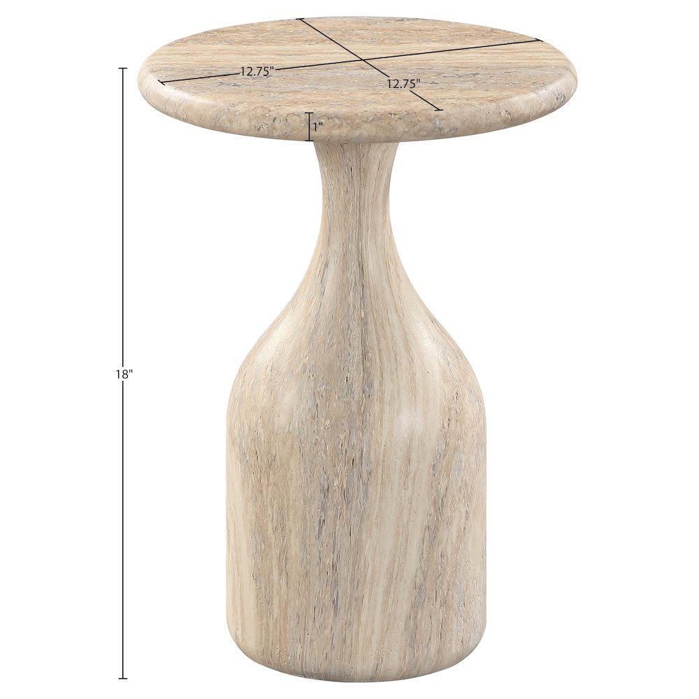 Savona Travertine Concrete Indoor/Outdoor End Table. Picture 6
