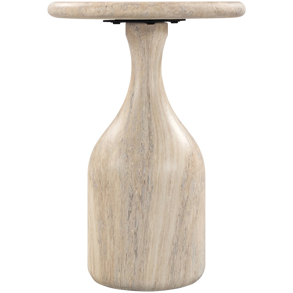 Savona Travertine Concrete Indoor/Outdoor End Table. Picture 3