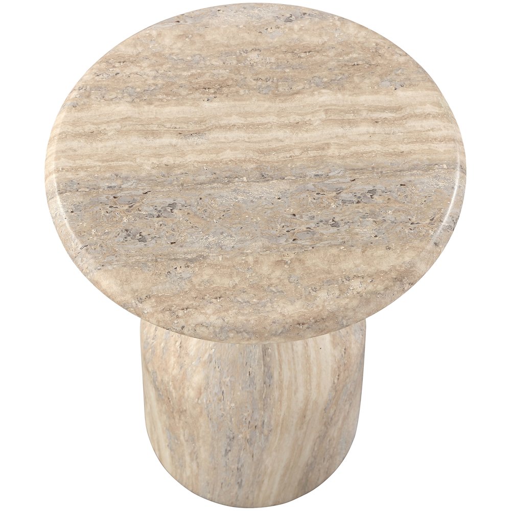 Savona Travertine Concrete Indoor/Outdoor End Table. Picture 4