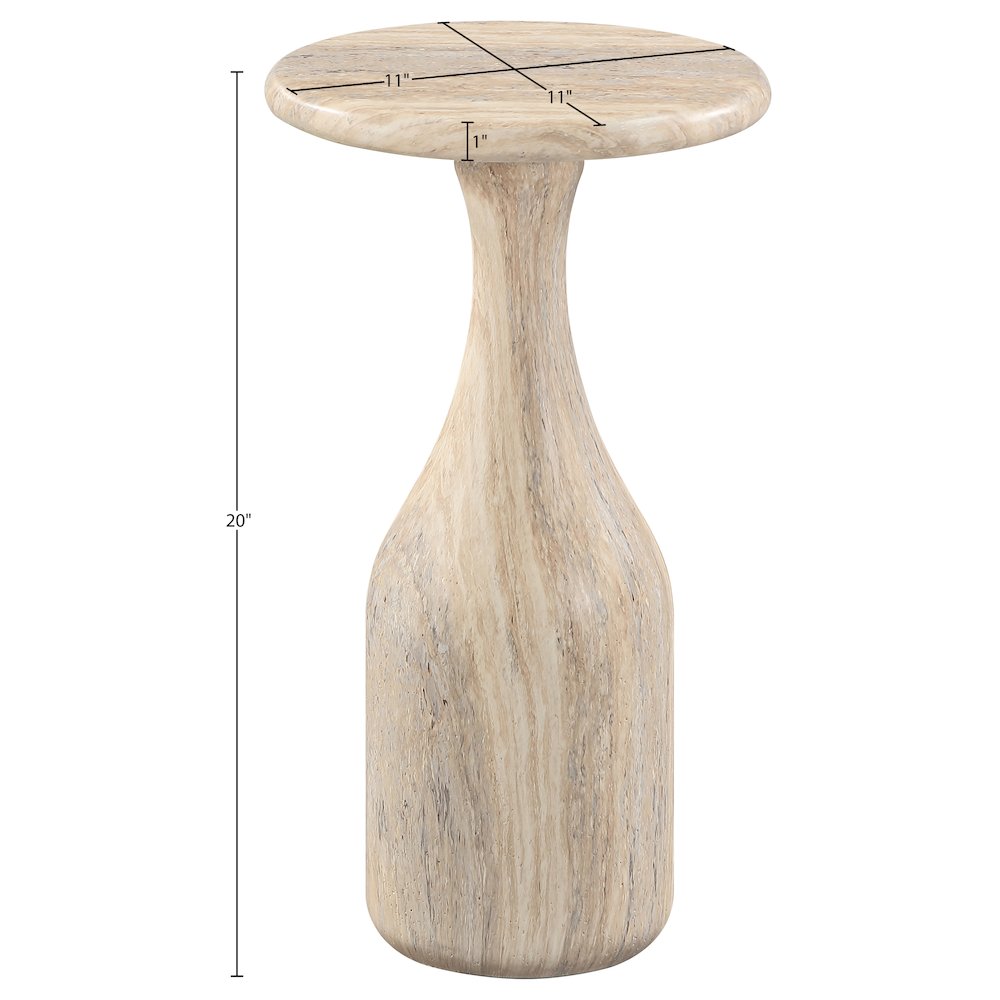 Savona Travertine Concrete Indoor/Outdoor End Table. Picture 6