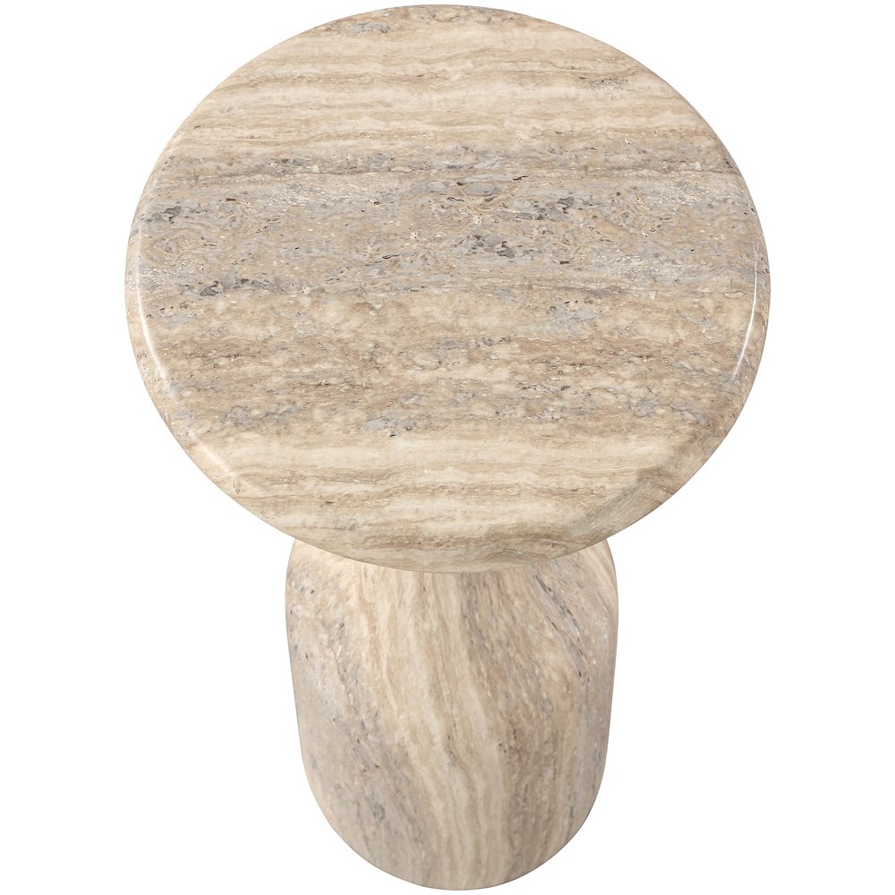Savona Travertine Concrete Indoor/Outdoor End Table. Picture 4