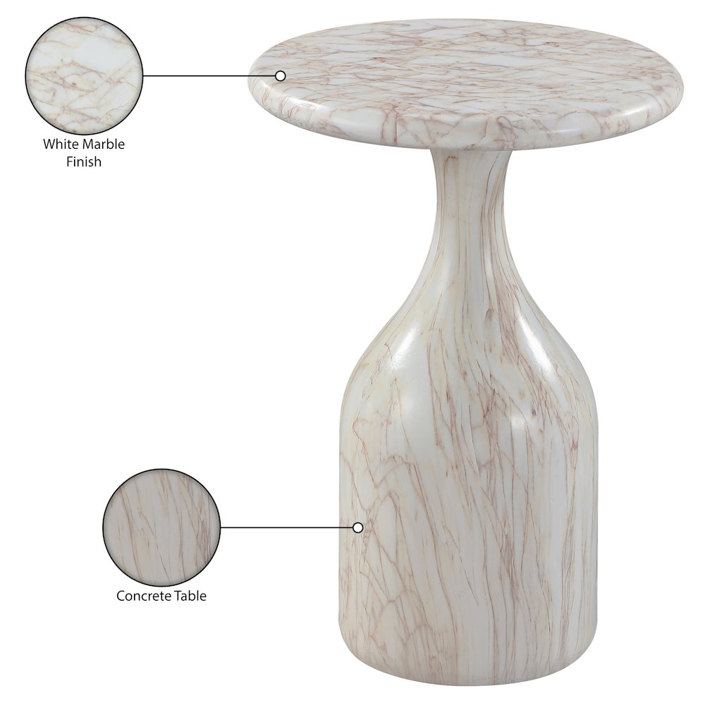 Savona White Concrete Indoor/Outdoor End Table. Picture 7