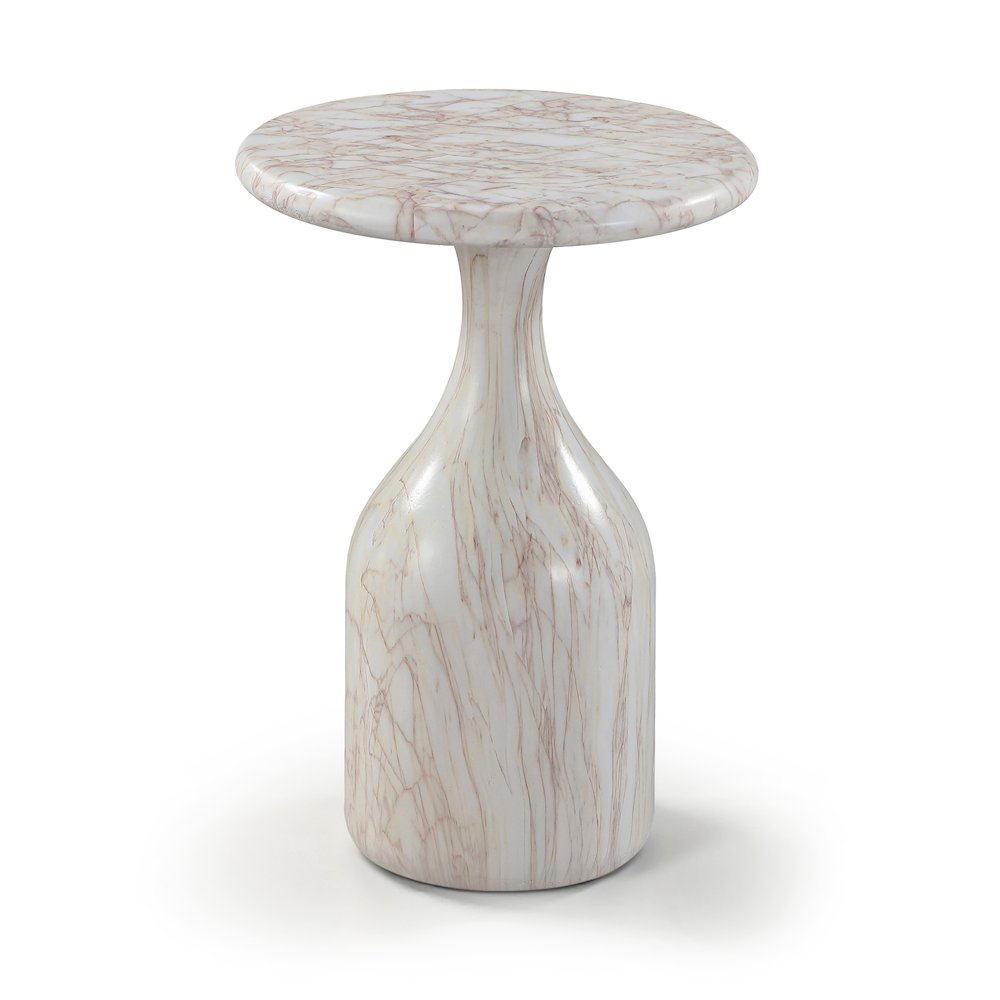 Savona White Concrete Indoor/Outdoor End Table. Picture 1