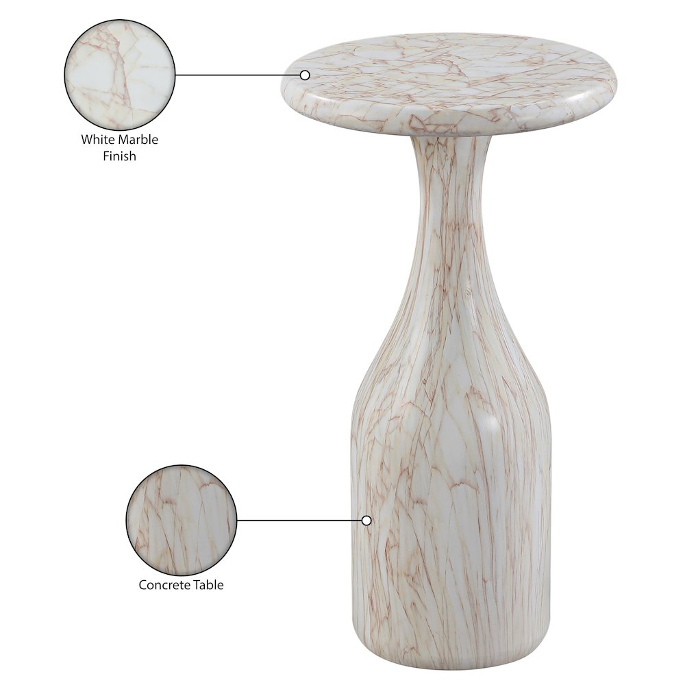 Savona White Concrete Indoor/Outdoor End Table. Picture 7