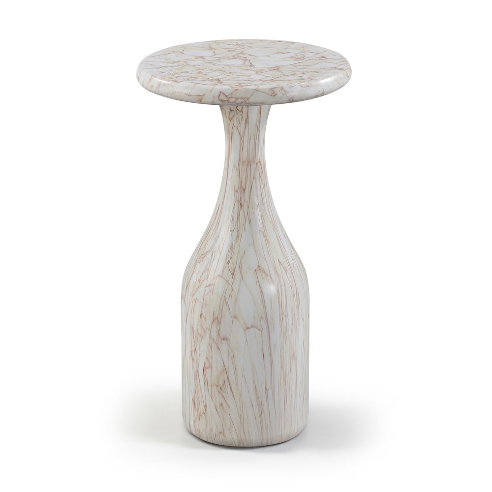 Savona White Concrete Indoor/Outdoor End Table. Picture 1