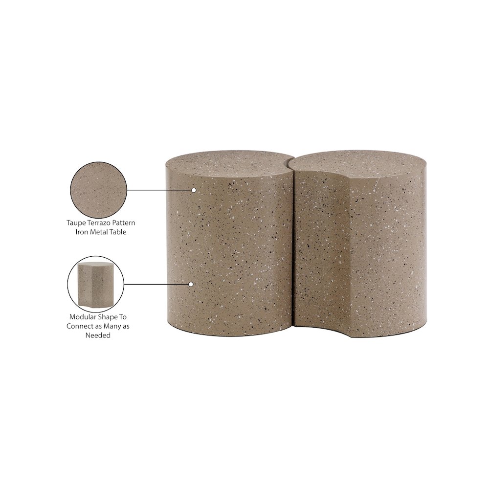 Dimple Taupe End Table. Picture 5