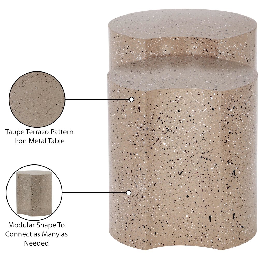 Dimple Taupe End Table. Picture 5