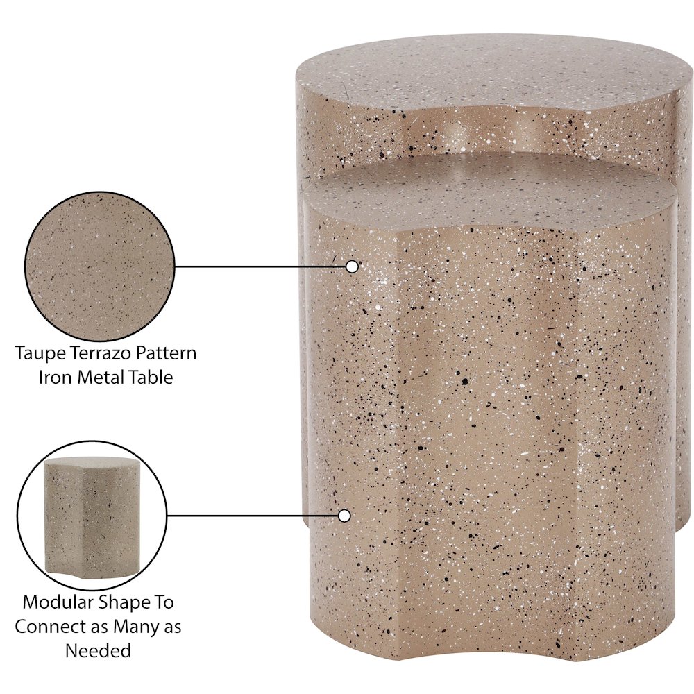 Dimple Taupe End Table. Picture 5
