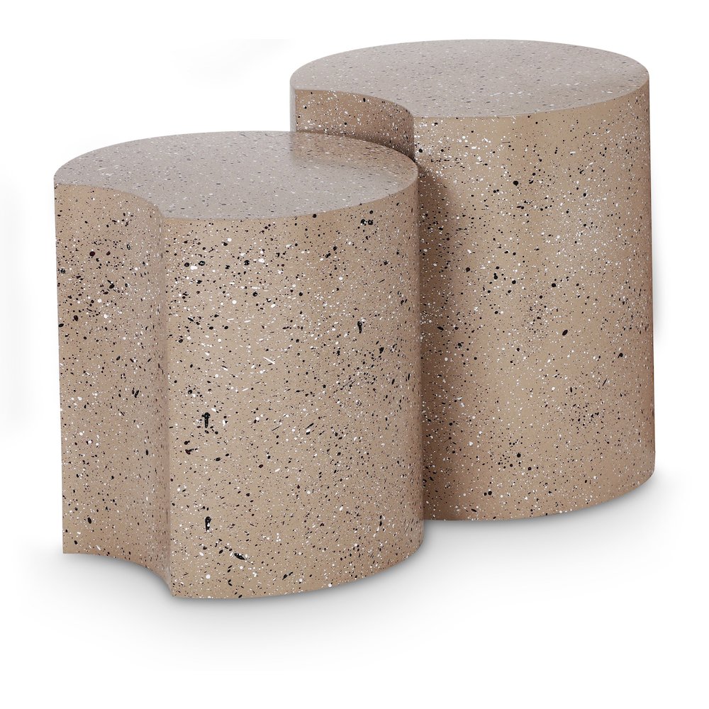 Dimple Taupe End Table. Picture 1