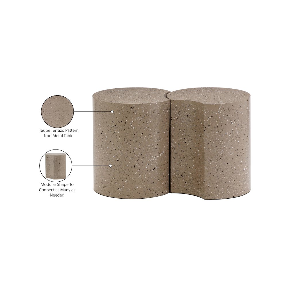 Dimple Taupe End Table. Picture 5
