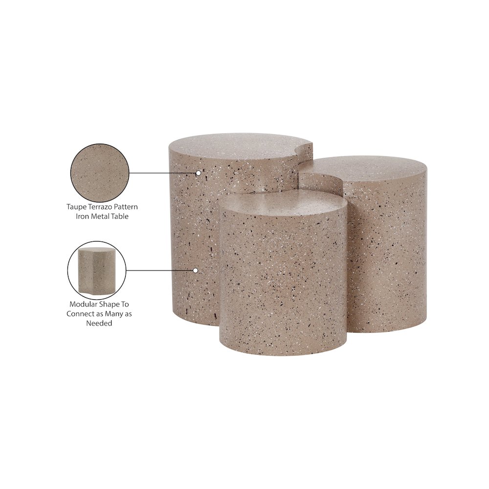 Dimple Taupe End Table. Picture 4