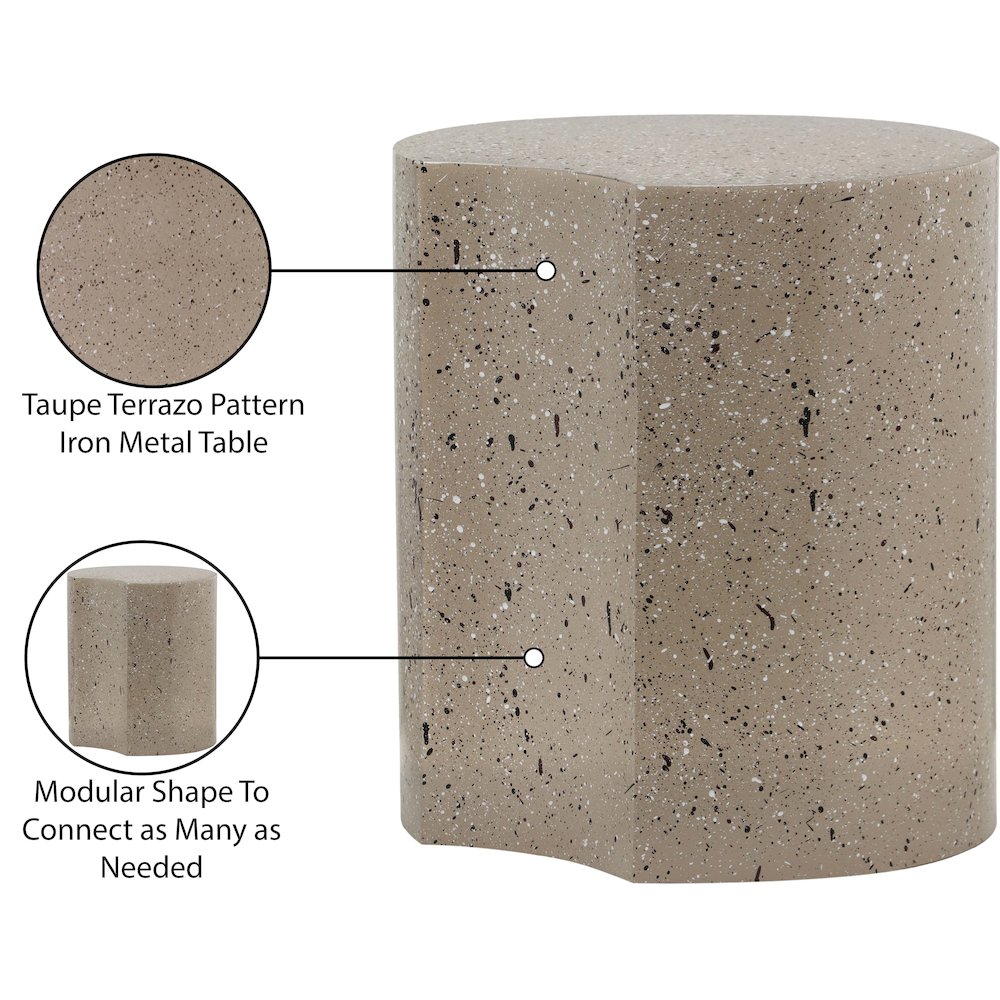 Dimple Taupe End Table. Picture 5