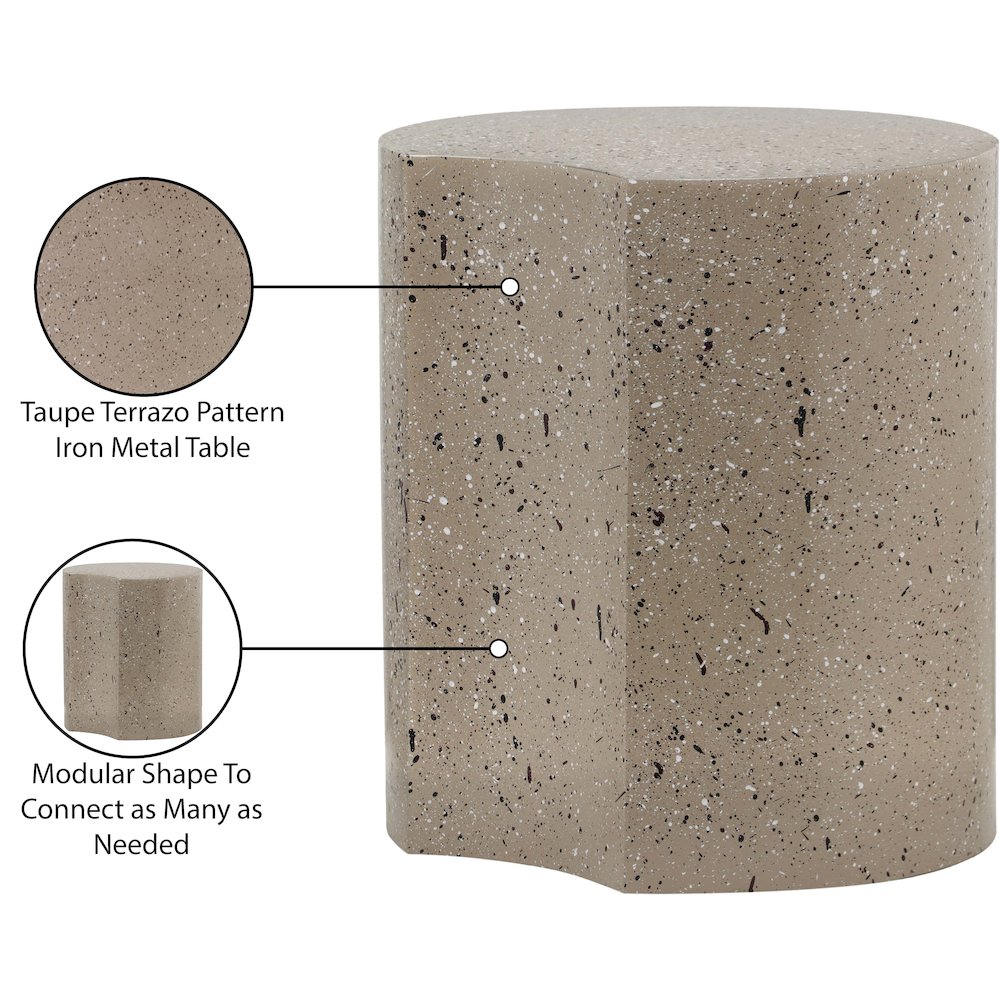 Dimple Taupe End Table. Picture 5