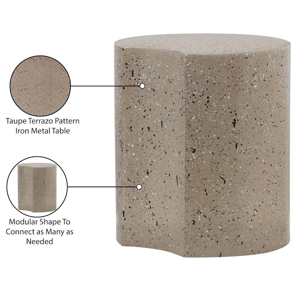 Dimple Taupe End Table. Picture 5