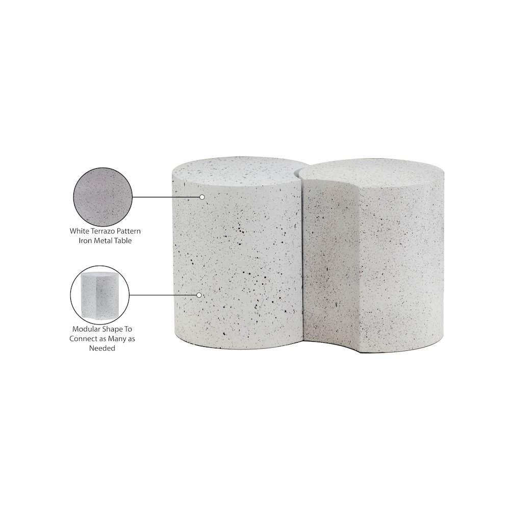 Dimple White End Table. Picture 5