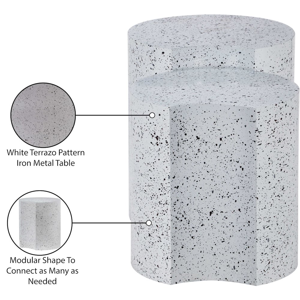 Dimple White End Table. Picture 5