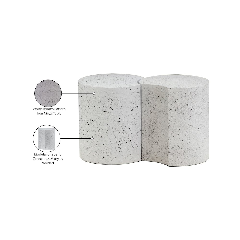 Dimple White End Table. Picture 5